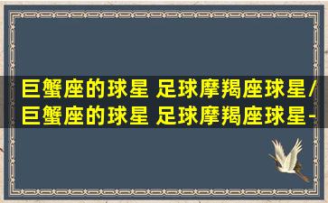 巨蟹座的球星 足球摩羯座球星/巨蟹座的球星 足球摩羯座球星-我的网站